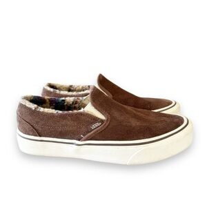 Vans Off The Wall Brown Suede Classics Furry‎ Lined 8 Mens 9.5 Women’s Unisex